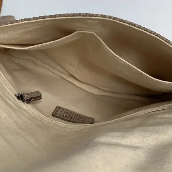 Margot Robbie Textured Leather Crossbody in Tan Gray - Picture 7 of 10